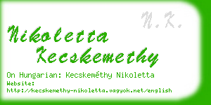 nikoletta kecskemethy business card